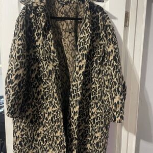 Fashion Nova Leopard Print Teddy Jacket